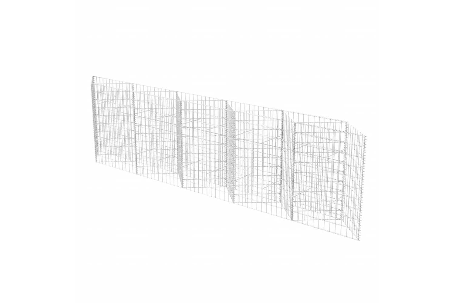 vidaXL 142537 Gabion Basket Galvanised Steel 300x30x100cm-2