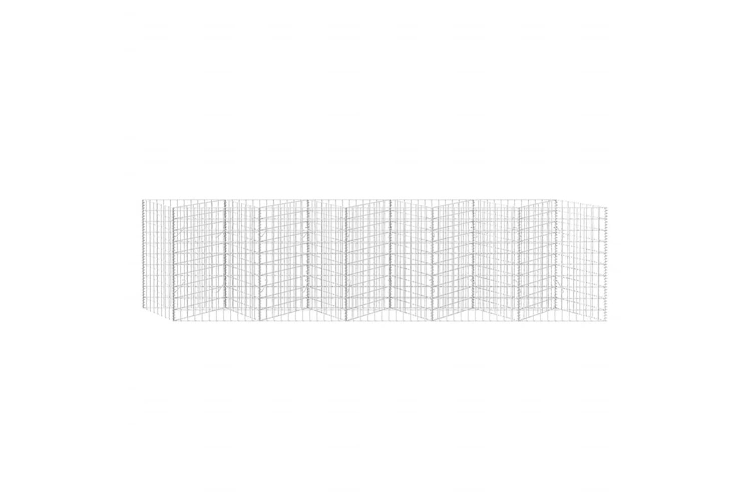 vidaXL 142537 Gabion Basket Galvanised Steel 300x30x100cm-4