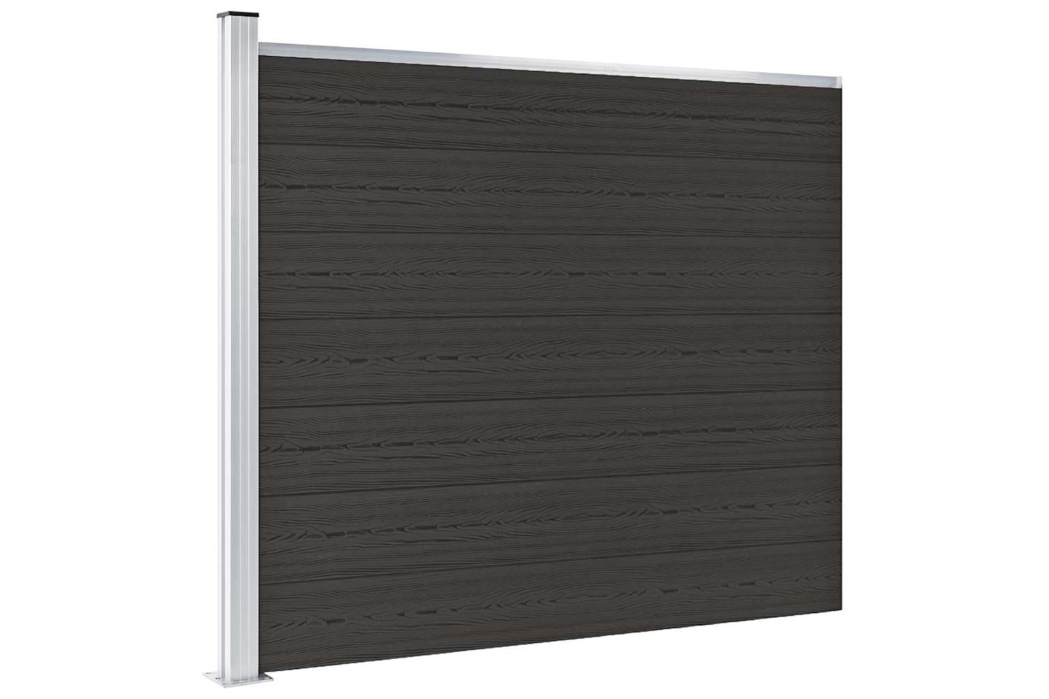 vidaXL Fence Panel Wpc 175x146cm Black