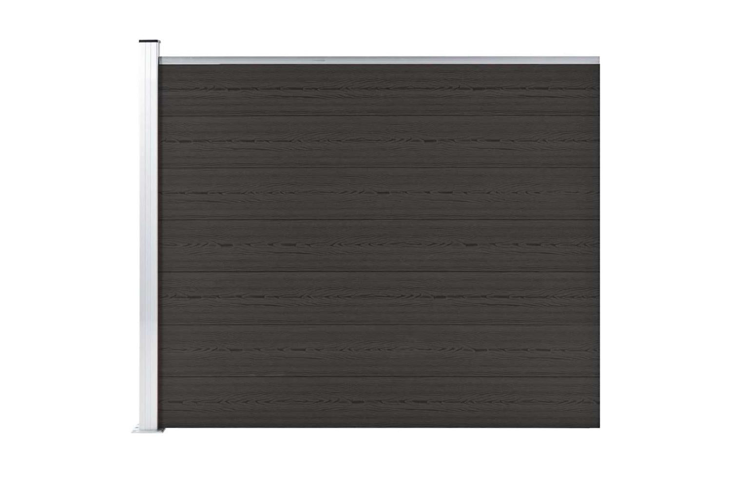 vidaXL Fence Panel Wpc 175x146cm Black-3