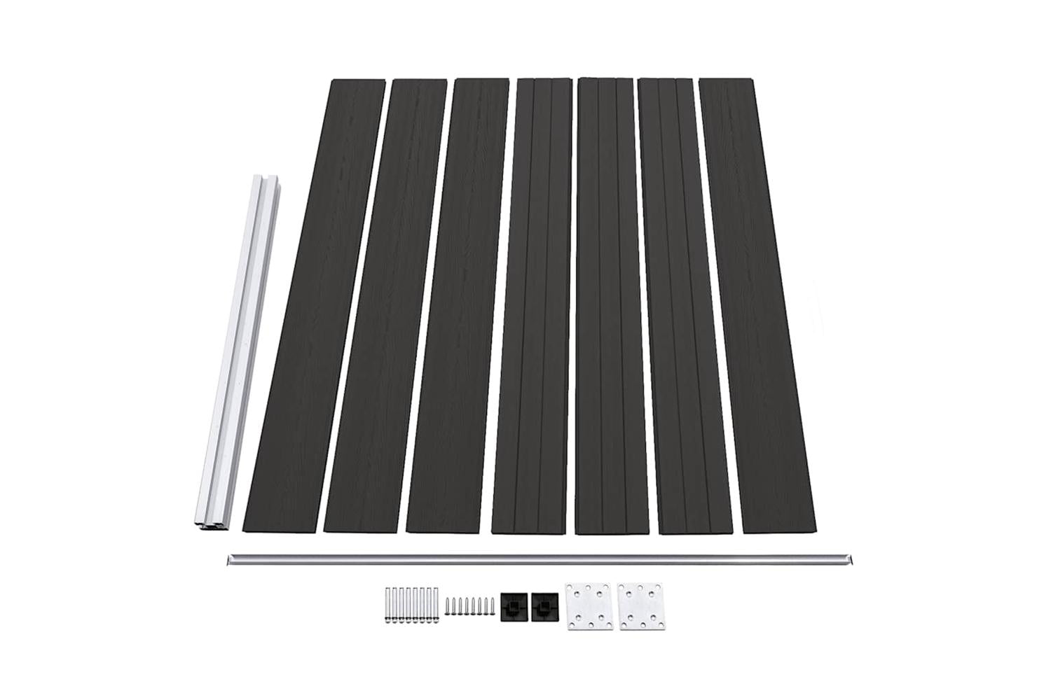 vidaXL Fence Panel Wpc 175x146cm Black-6