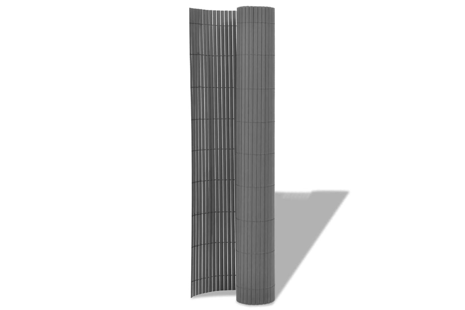 vidaXL 43626 Double-sided Garden Fence Pvc 90x300cm Grey-2