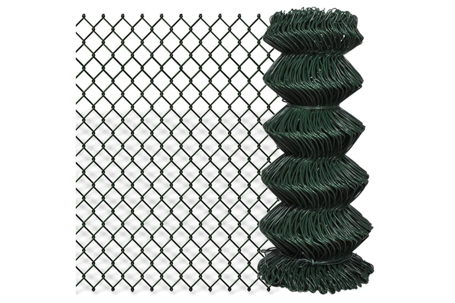 Vidaxl 140348 Chain Link Fence Steel 0,8x25 M Green