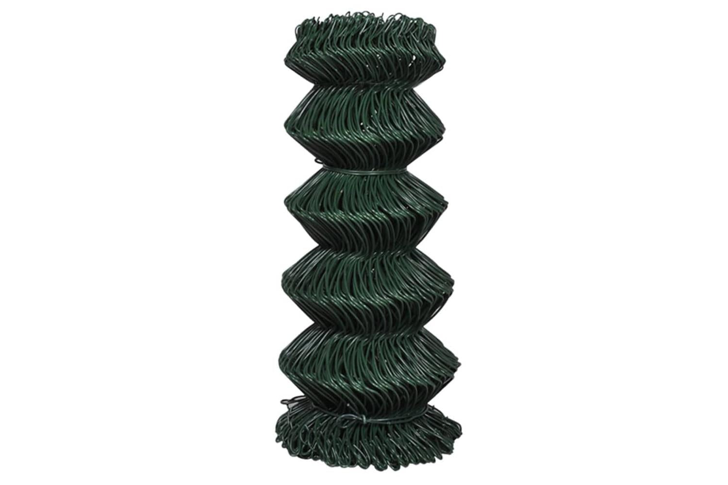 Vidaxl 140348 Chain Link Fence Steel 0,8x25 M Green-2
