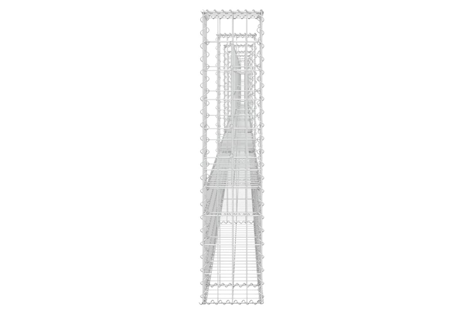 vidaXL 151279 U-shape Gabion Basket With 6 Posts Iron 620x20x100cm-4