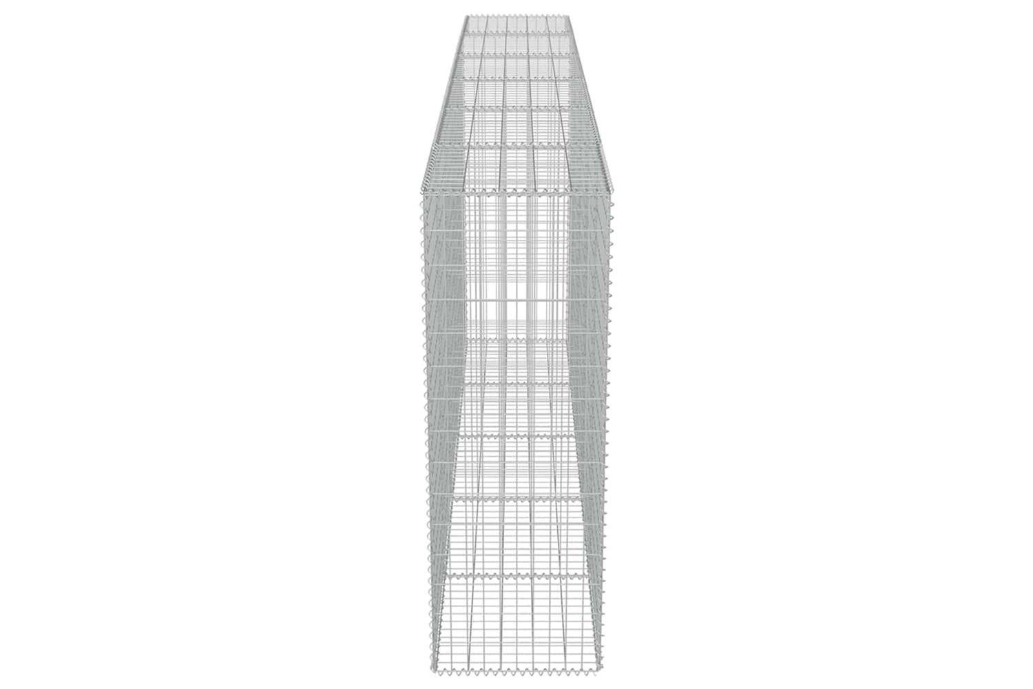vidaXL 143593 Gabion Wall With Covers Galvanised Steel 300x50x150cm-6