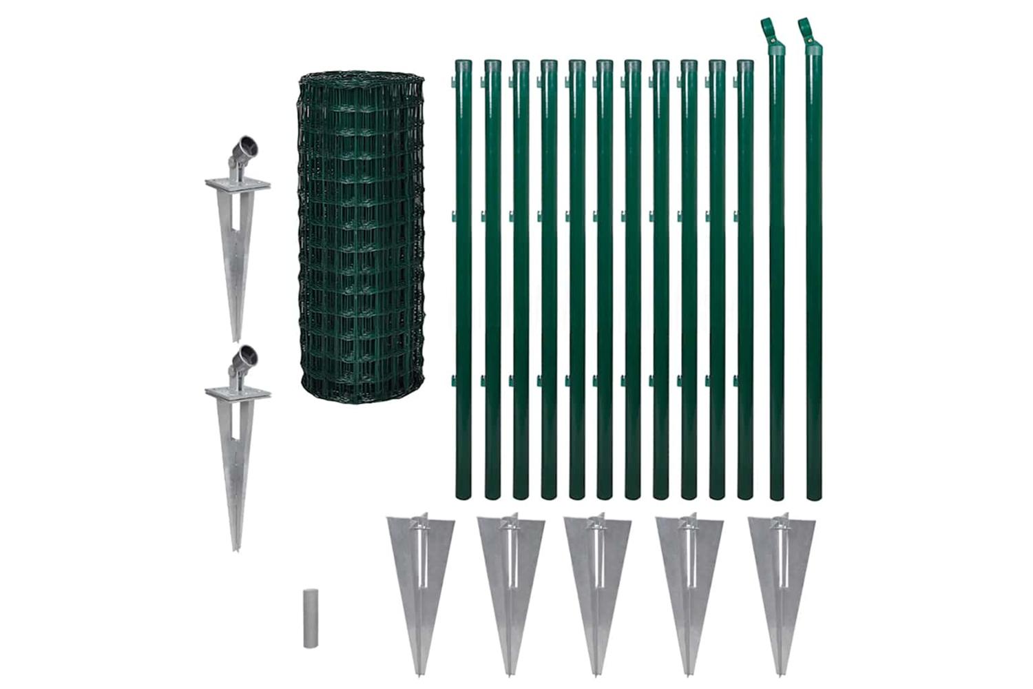 Vidaxl 140561 Euro Fence Steel 25x1.0 M Green