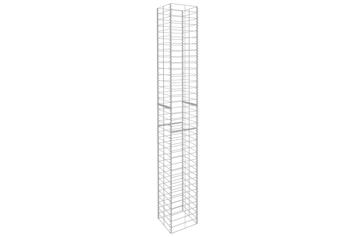 vidaXL 145088 Gabion Baskets 3 Pcs Galvanised Steel 25x25x197cm-3