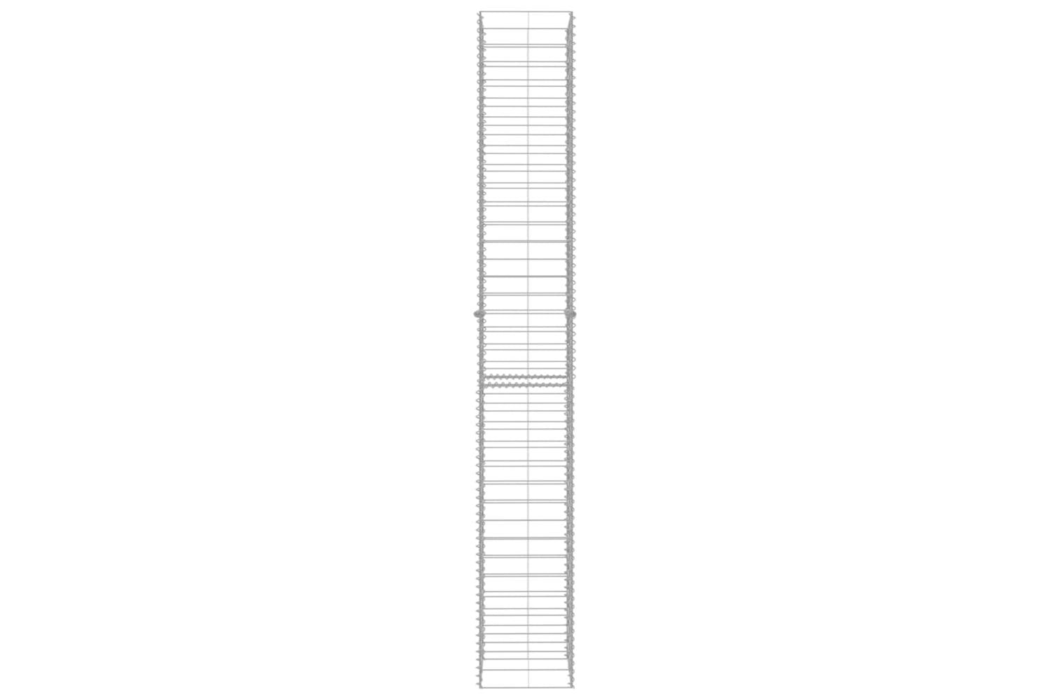 vidaXL 145088 Gabion Baskets 3 Pcs Galvanised Steel 25x25x197cm-4
