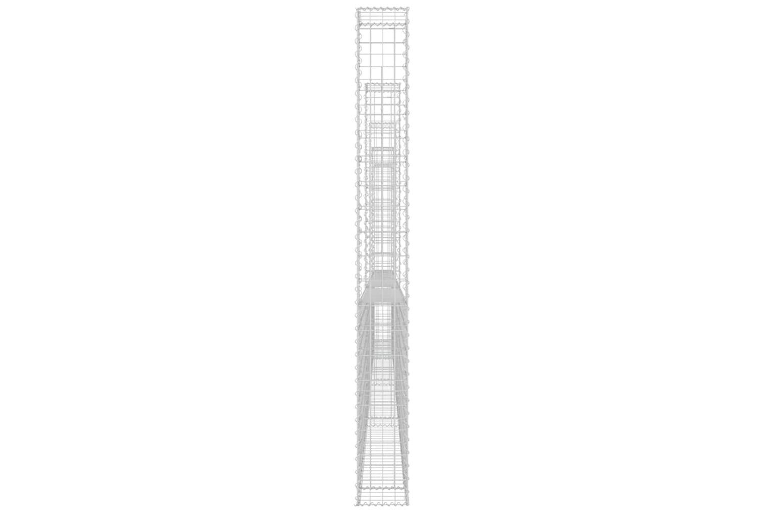 vidaXL 151292 U-shape Gabion Basket With 5 Posts Iron 500x20x200cm-4