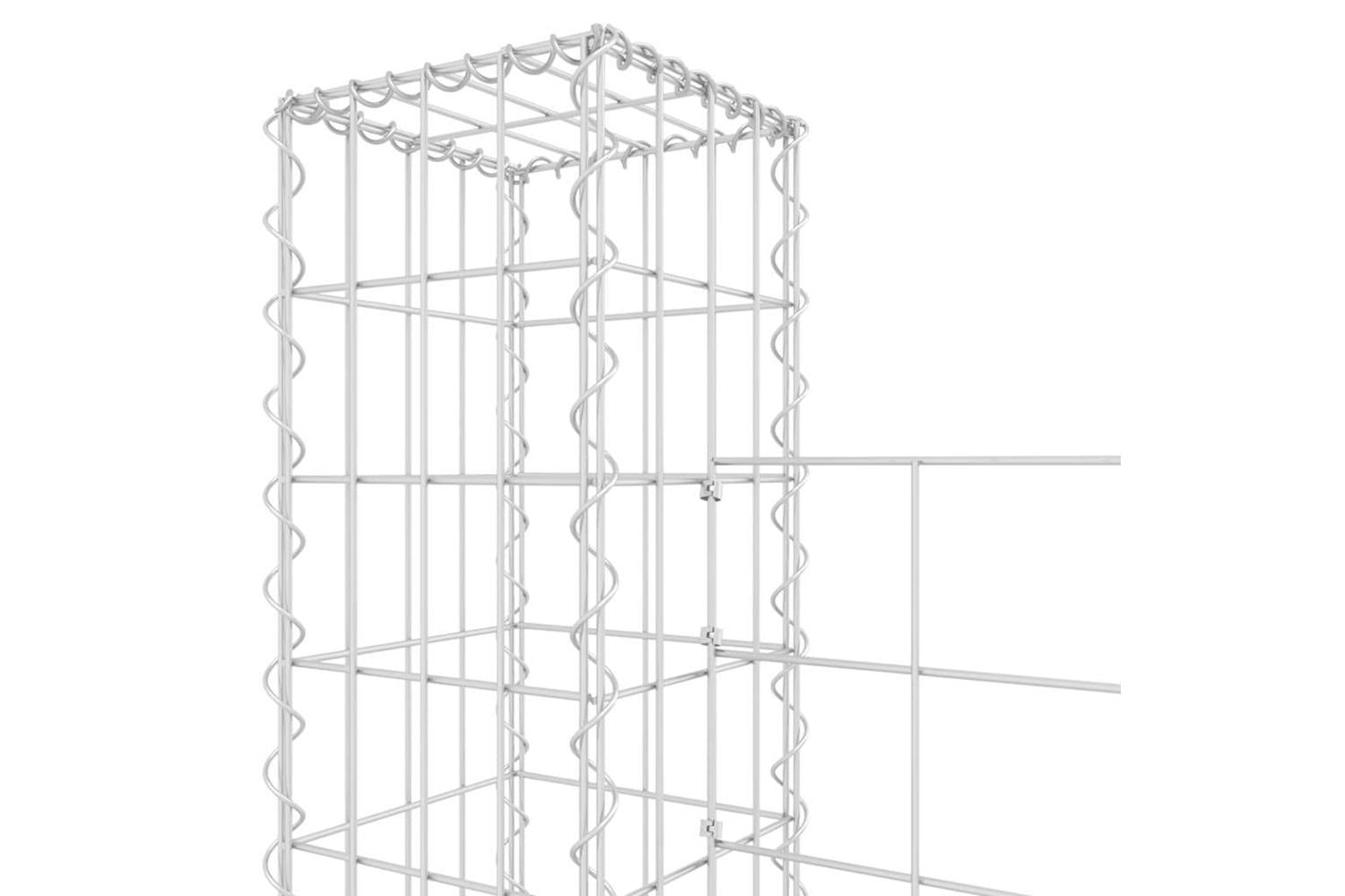 vidaXL 151292 U-shape Gabion Basket With 5 Posts Iron 500x20x200cm-5