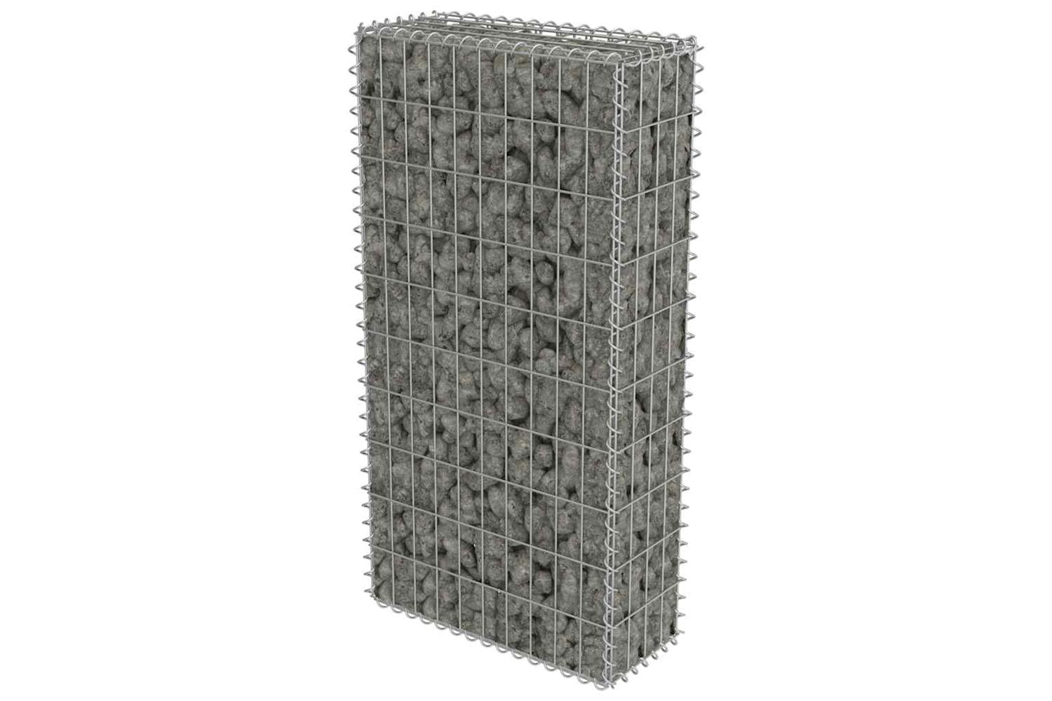 vidaXL 143576 Gabion Wall With Covers Galvanised Steel 50x20x100cm-2