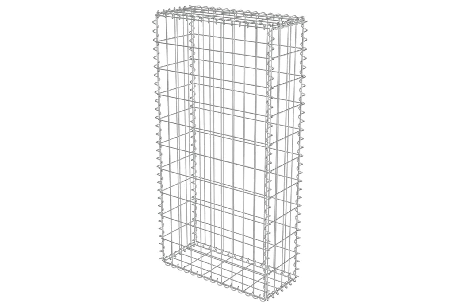 vidaXL 143576 Gabion Wall With Covers Galvanised Steel 50x20x100cm-4