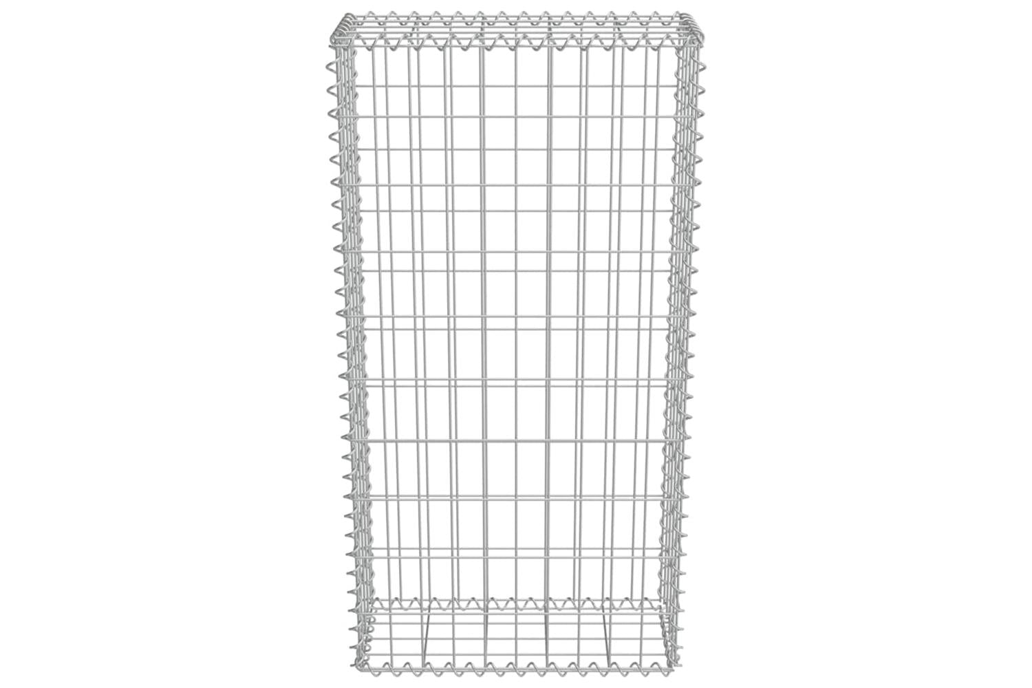 vidaXL 143576 Gabion Wall With Covers Galvanised Steel 50x20x100cm-5
