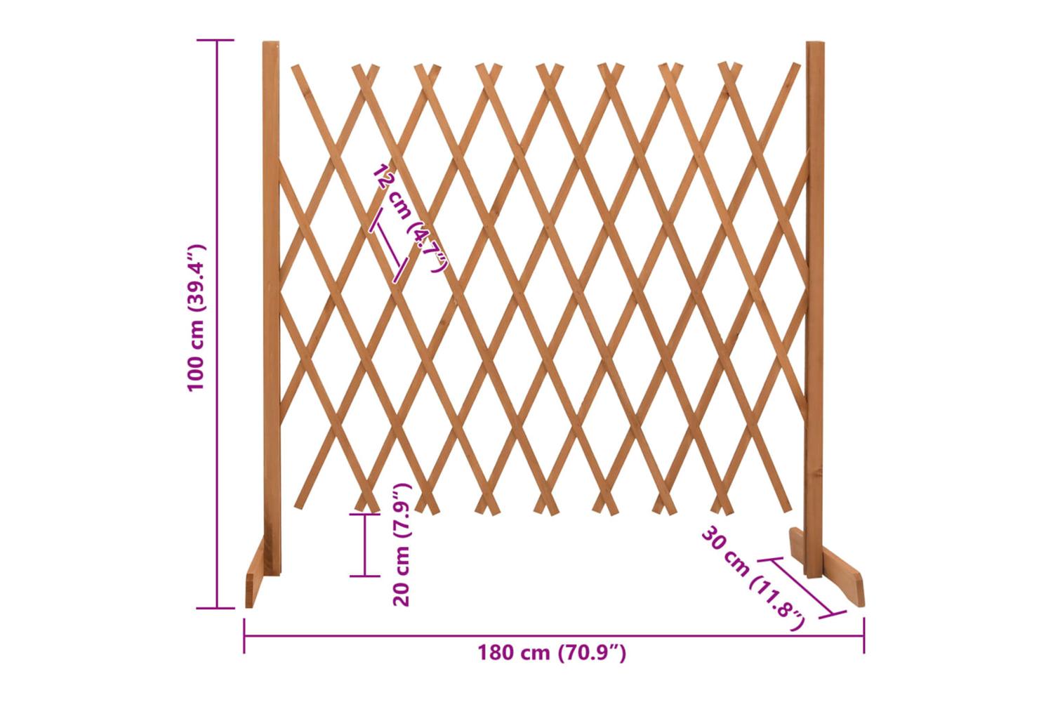 Vidaxl 314828 Garden Trellis Fence Orange 180x100 Cm Solid Firwood-7