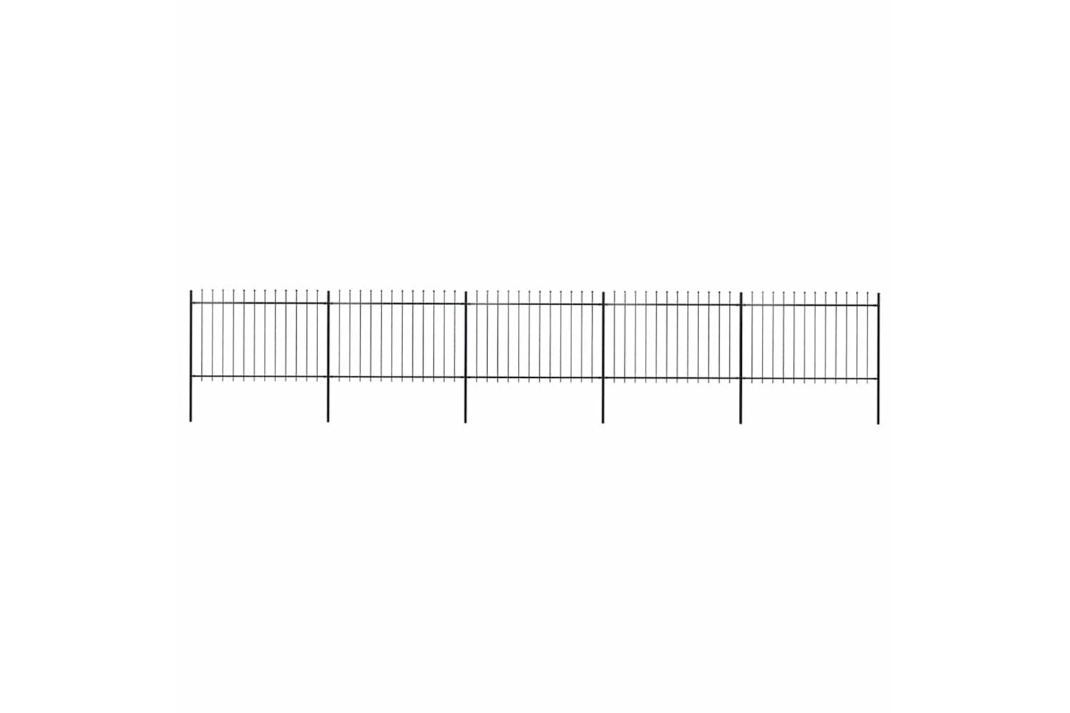Vidaxl 277624 Garden Fence With Spear Top Steel 8.5x1.2 M Black