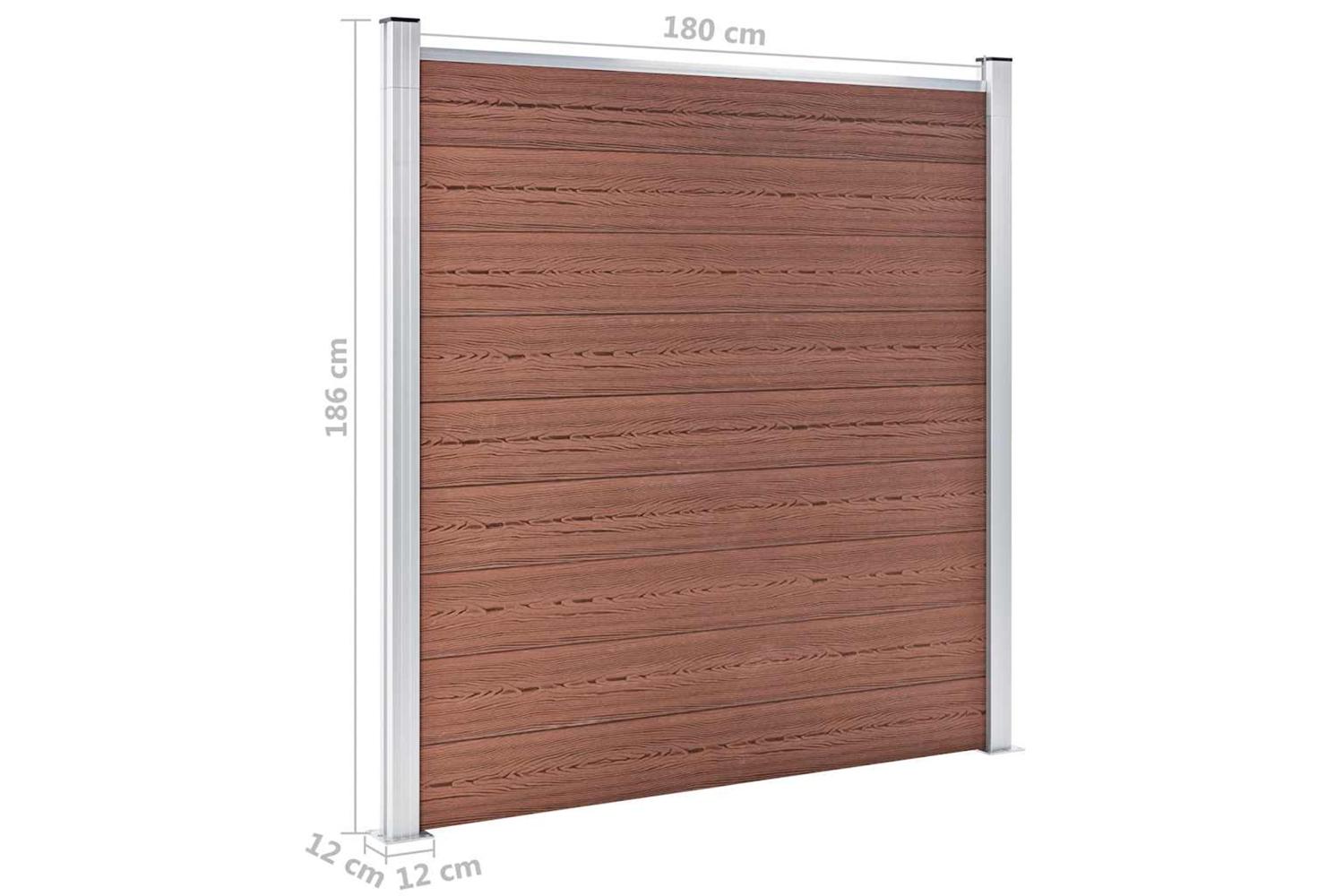 vidaXL 49066 Garden Fence Wpc 180x186cm Brown-9
