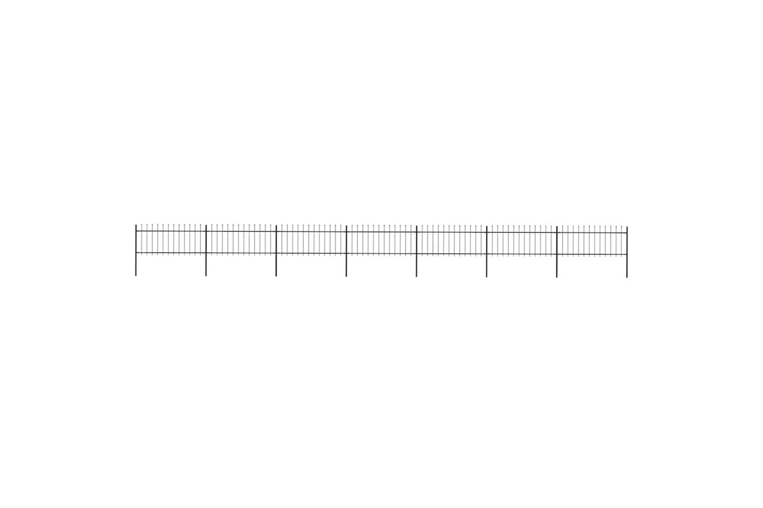 Vidaxl 277608 Garden Fence With Spear Top Steel 11.9x0.8 M Black
