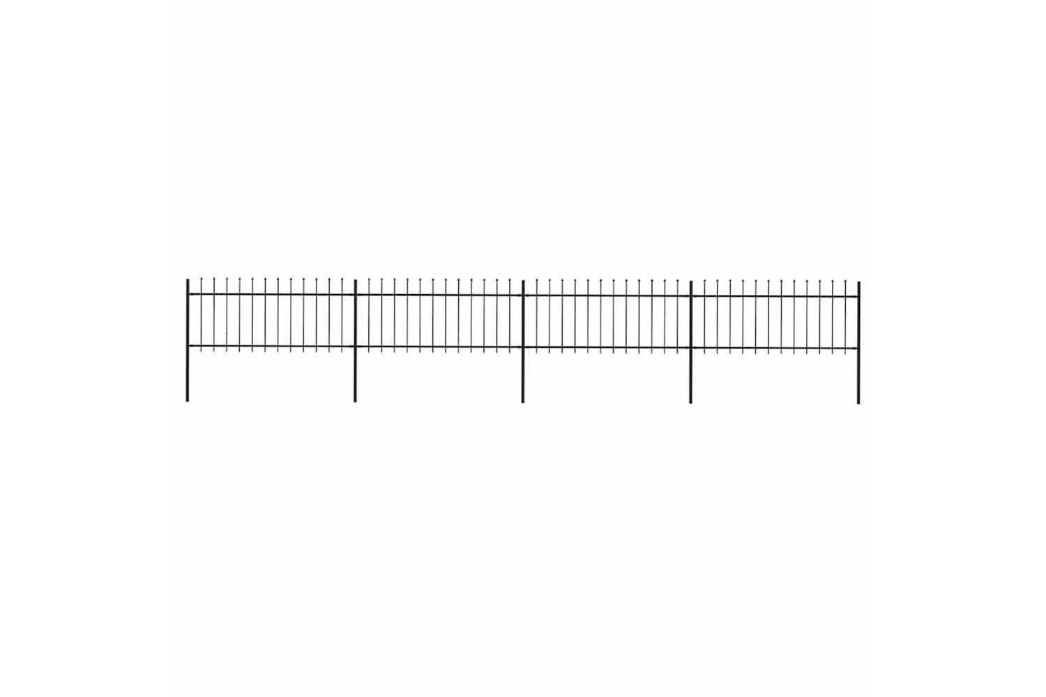 Vidaxl 277605 Garden Fence With Spear Top Steel 6.8x0.8 M Black