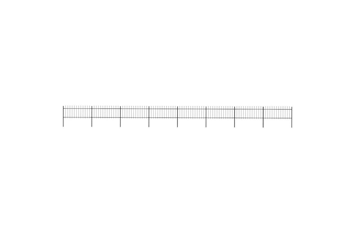 Vidaxl 277609 Garden Fence With Spear Top Steel 13.6x0.8 M Black