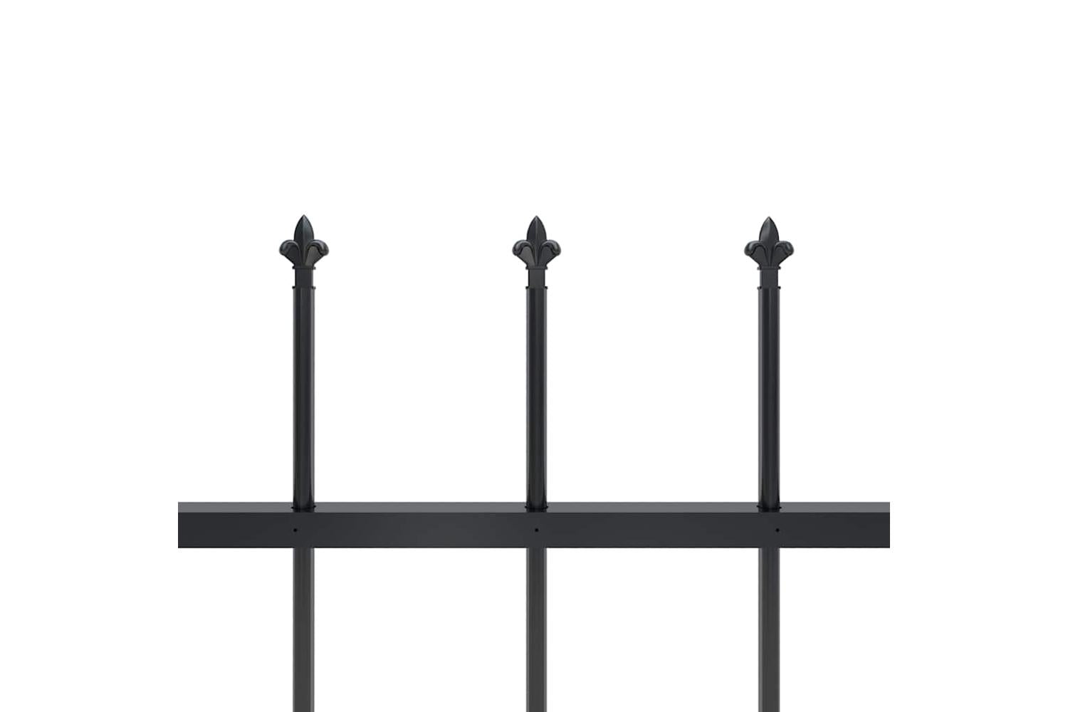 Vidaxl 277609 Garden Fence With Spear Top Steel 13.6x0.8 M Black-4