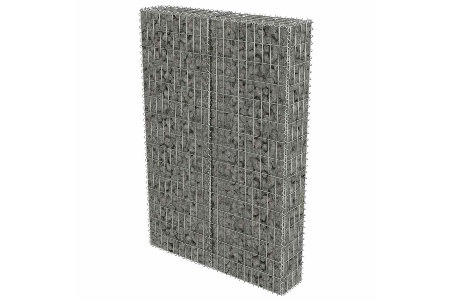 vidaXL 143579 Gabion Wall With Covers Galvanised Steel 100x20x150cm-2