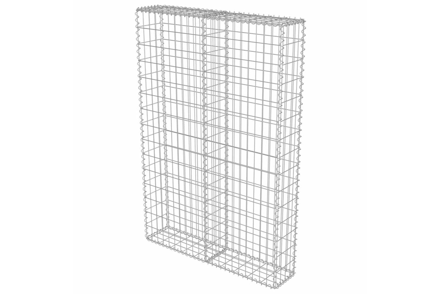 vidaXL 143579 Gabion Wall With Covers Galvanised Steel 100x20x150cm-4