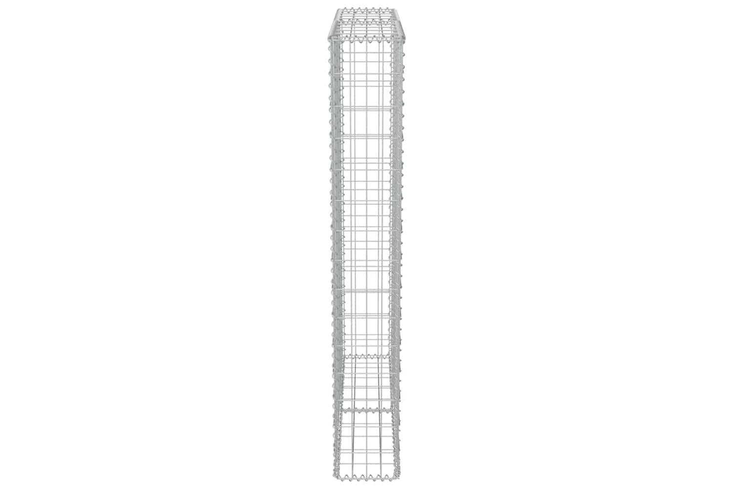vidaXL 143579 Gabion Wall With Covers Galvanised Steel 100x20x150cm-6