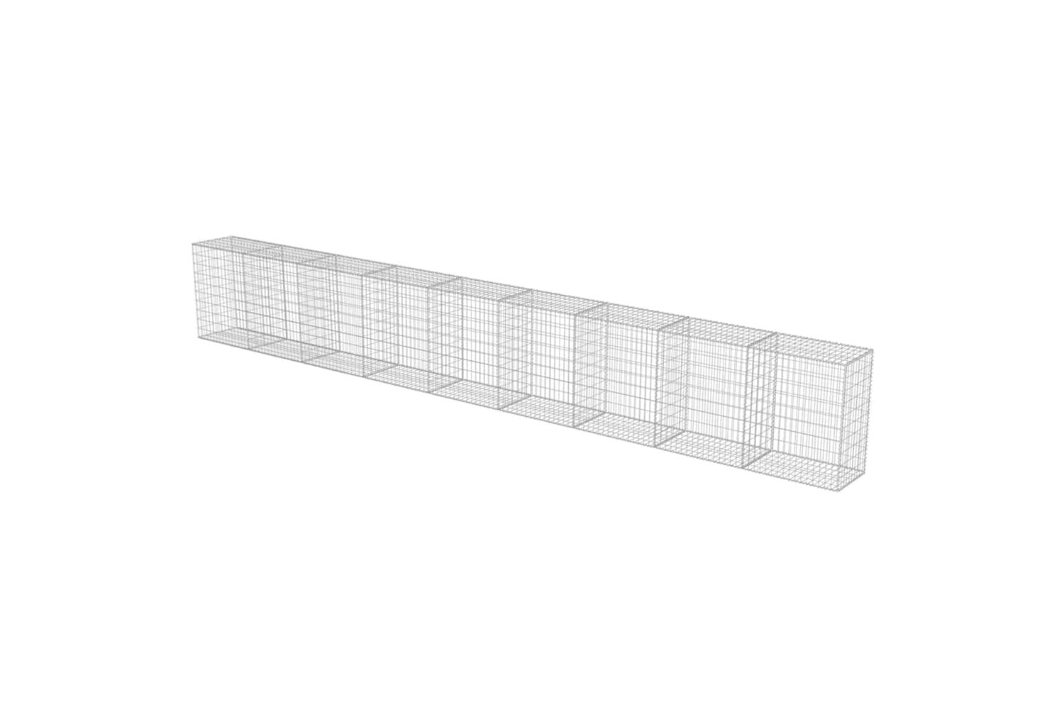 vidaXL 143588 Gabion Wall With Covers Galvanised Steel 900x50x100cm-4