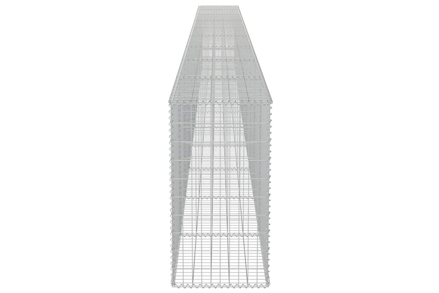 vidaXL 143588 Gabion Wall With Covers Galvanised Steel 900x50x100cm-6