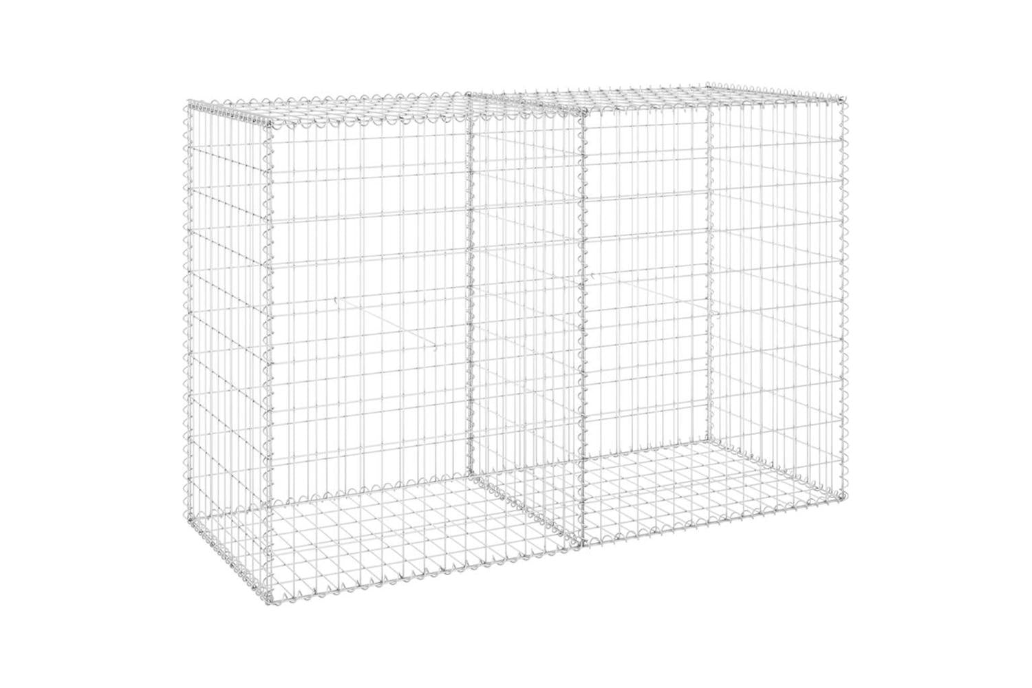 vidaXL 147814 Gabion Wall With Covers Galvanised Steel 150x60x100cm-2