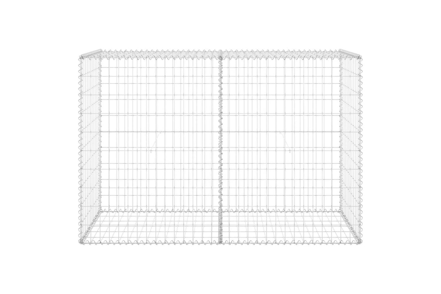 vidaXL 147814 Gabion Wall With Covers Galvanised Steel 150x60x100cm-4