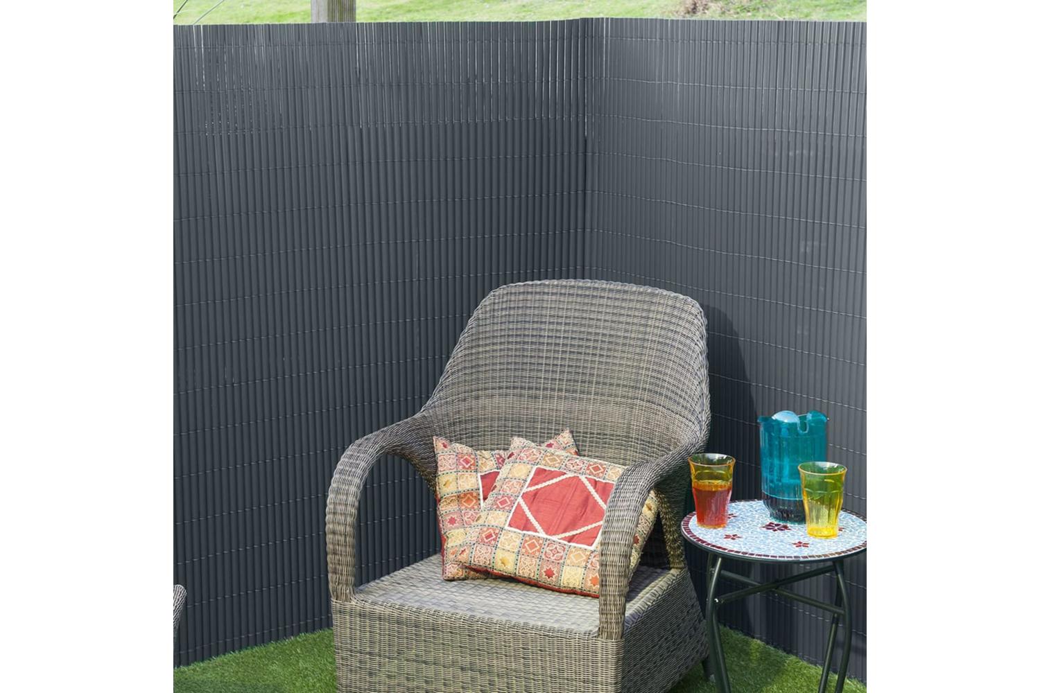 Nature 428521 Double Sided Garden Screen Pvc 1x3m Anthracite-2