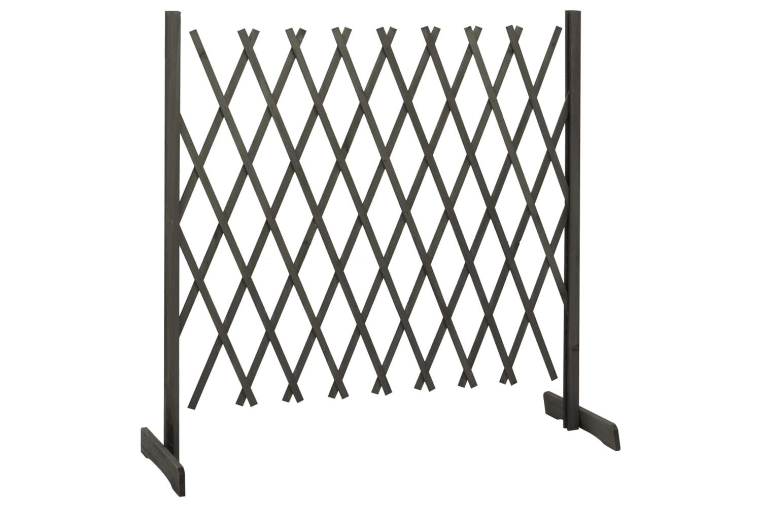 Vidaxl 314829 Garden Trellis Fence Grey 180x100 Cm Solid Firwood-2