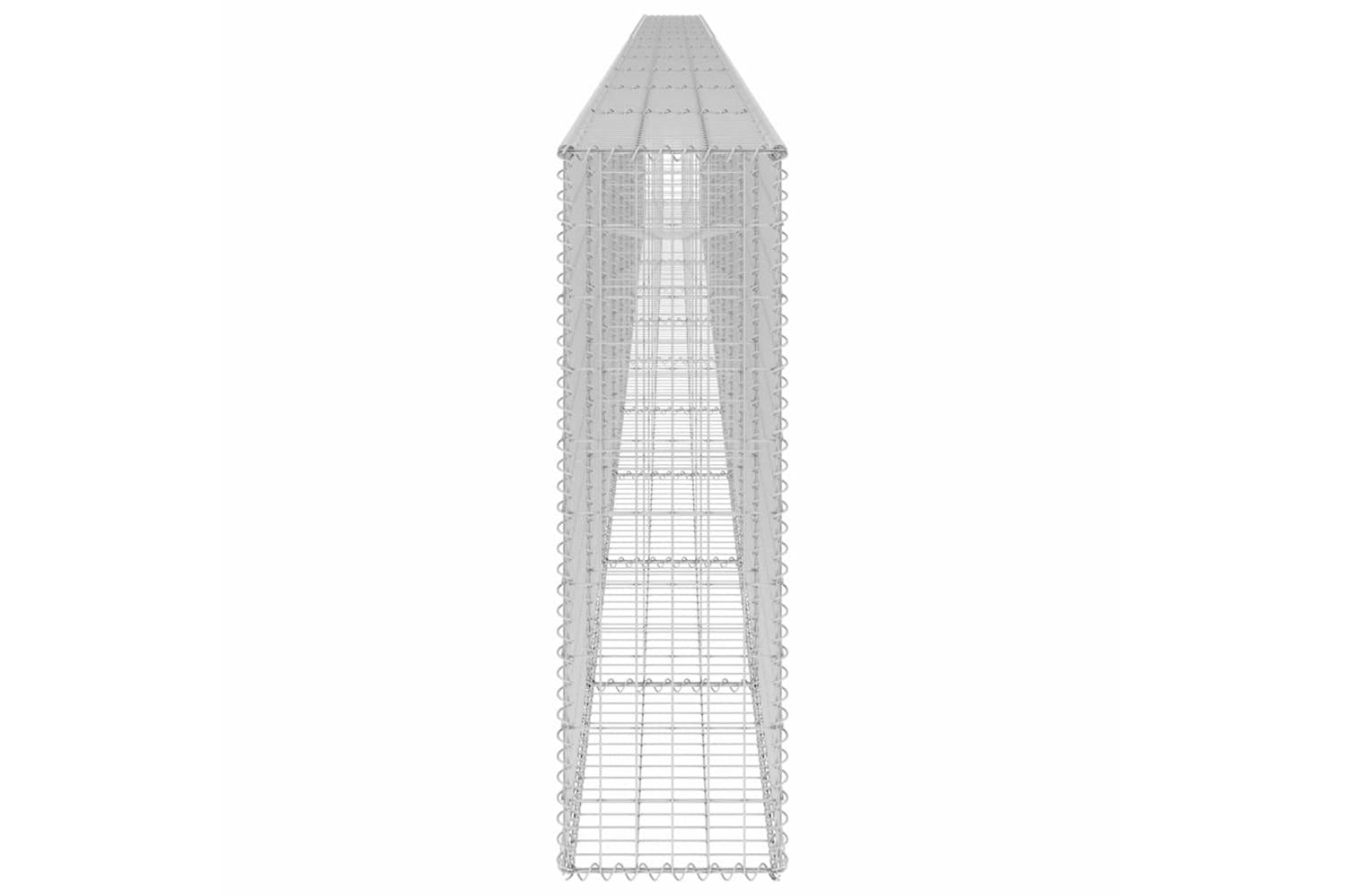 vidaXL 147817 Gabion Wall With Covers Galvanised Steel 900x30x100cm-5