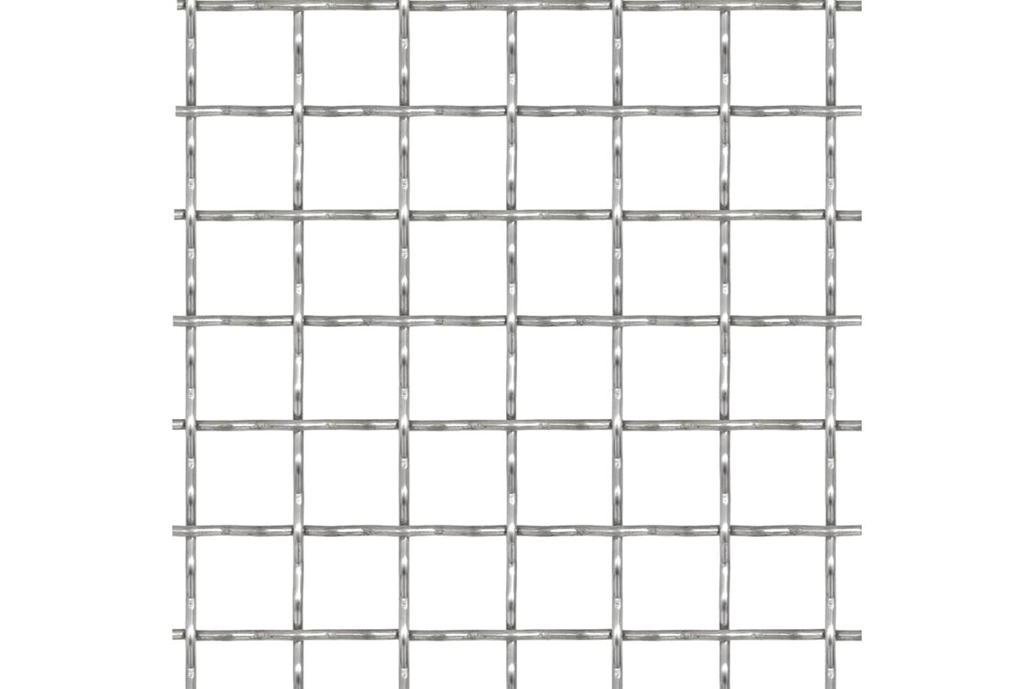 vidaXL 142288 Crimped Garden Wire Fence Stainless Steel 50x50cm 21x21x2.5mm-2