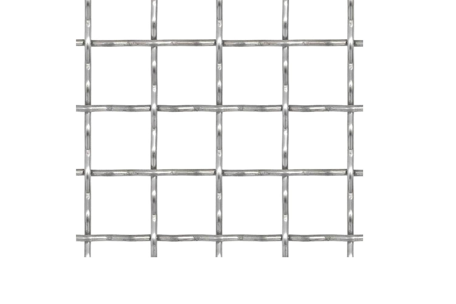 vidaXL 142288 Crimped Garden Wire Fence Stainless Steel 50x50cm 21x21x2.5mm-3