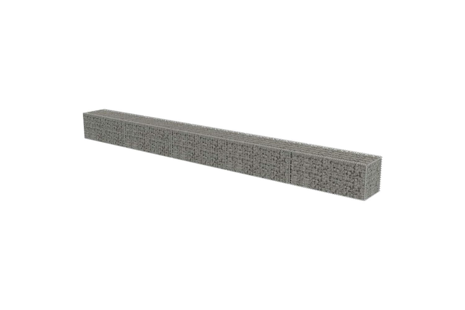 vidaXL 143581 Gabion Wall With Covers Galvanised Steel 600x50x50cm