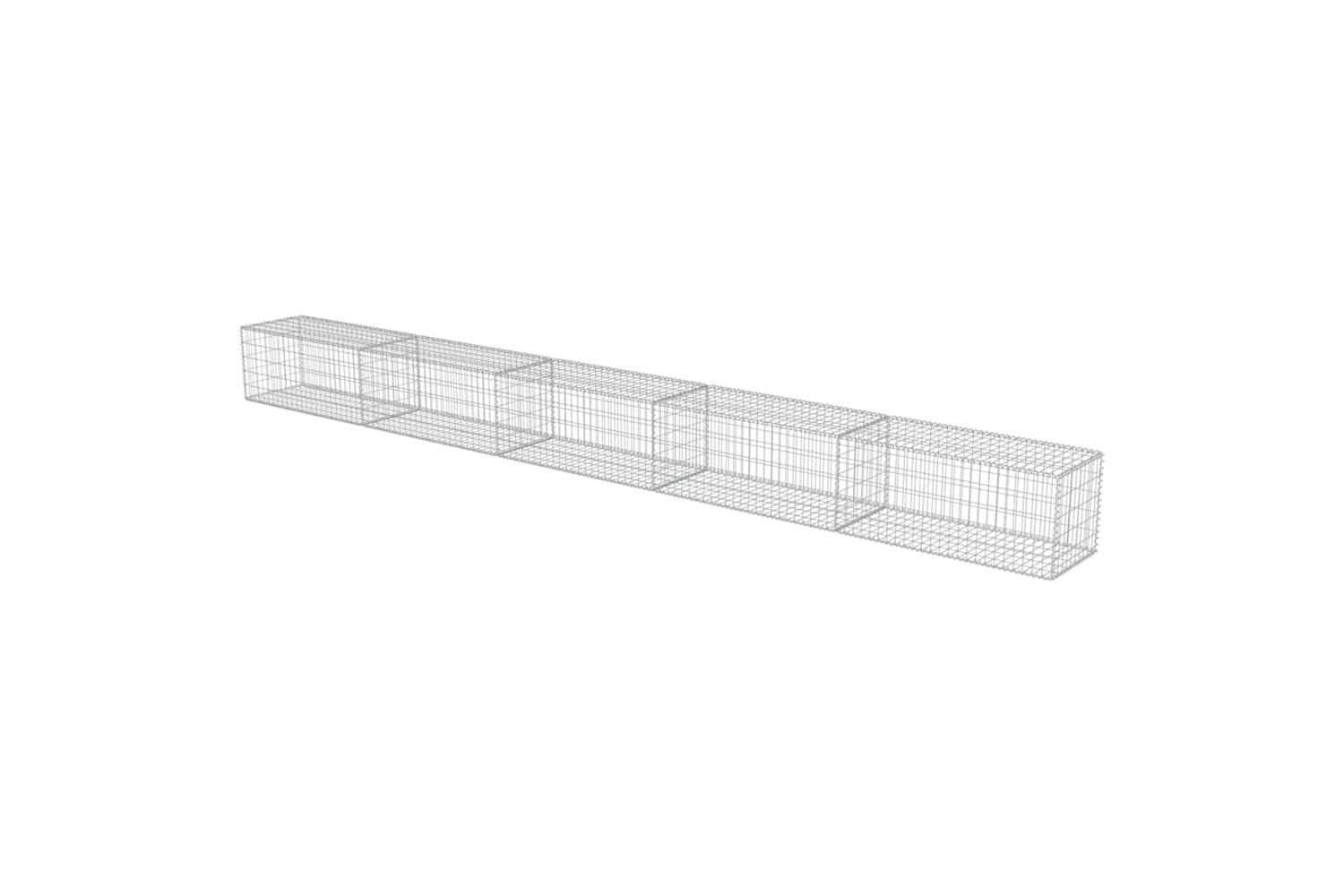 vidaXL 143581 Gabion Wall With Covers Galvanised Steel 600x50x50cm-3
