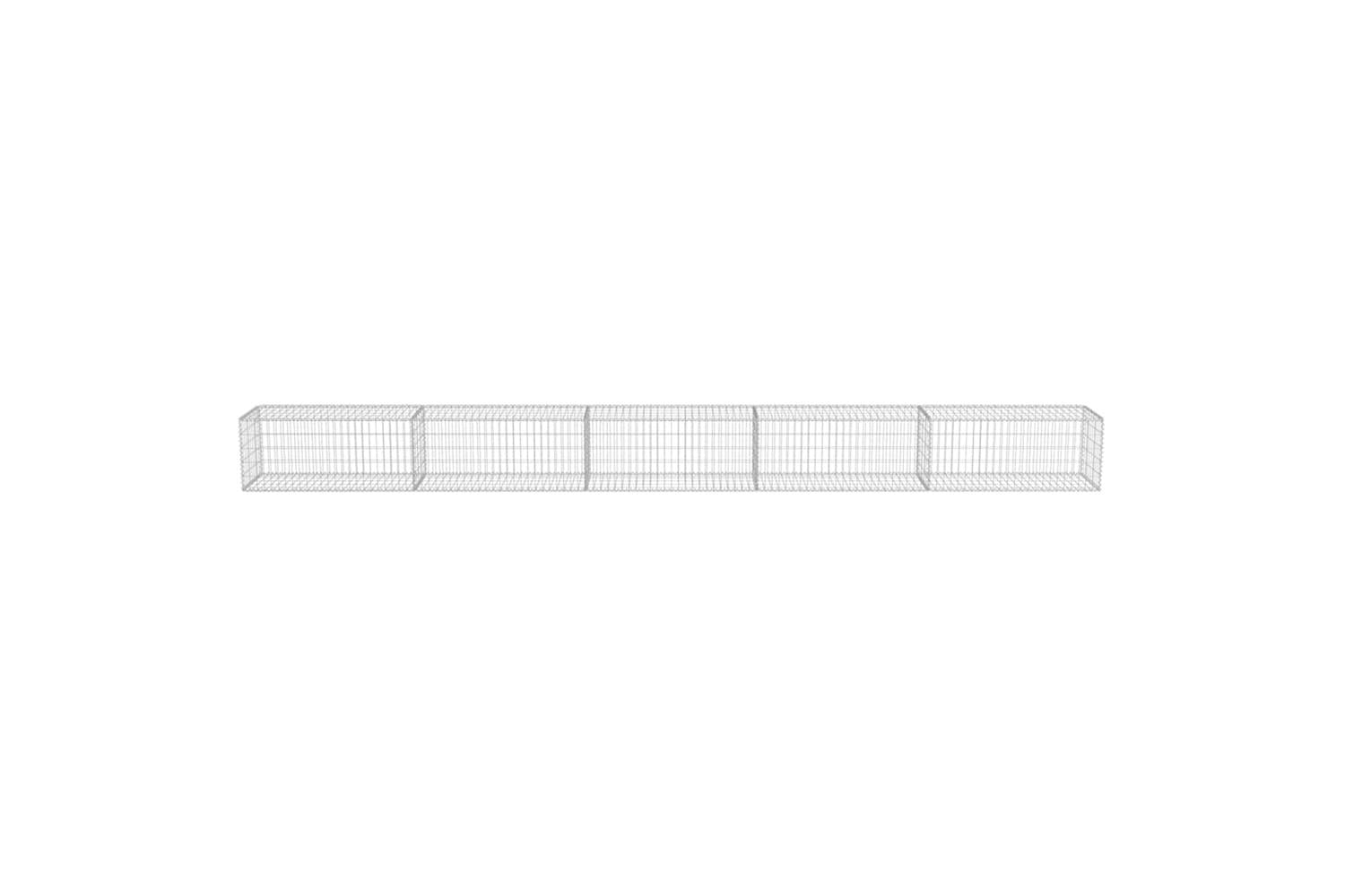 vidaXL 143581 Gabion Wall With Covers Galvanised Steel 600x50x50cm-5