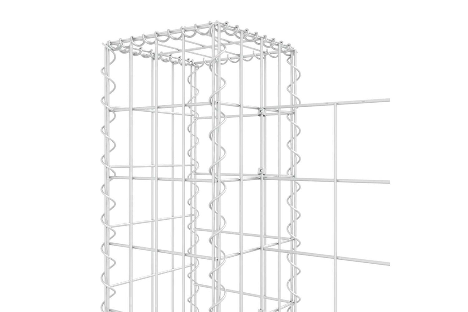 vidaXL 151276 U-shape Gabion Basket With 3 Posts Iron 260x20x100cm-5