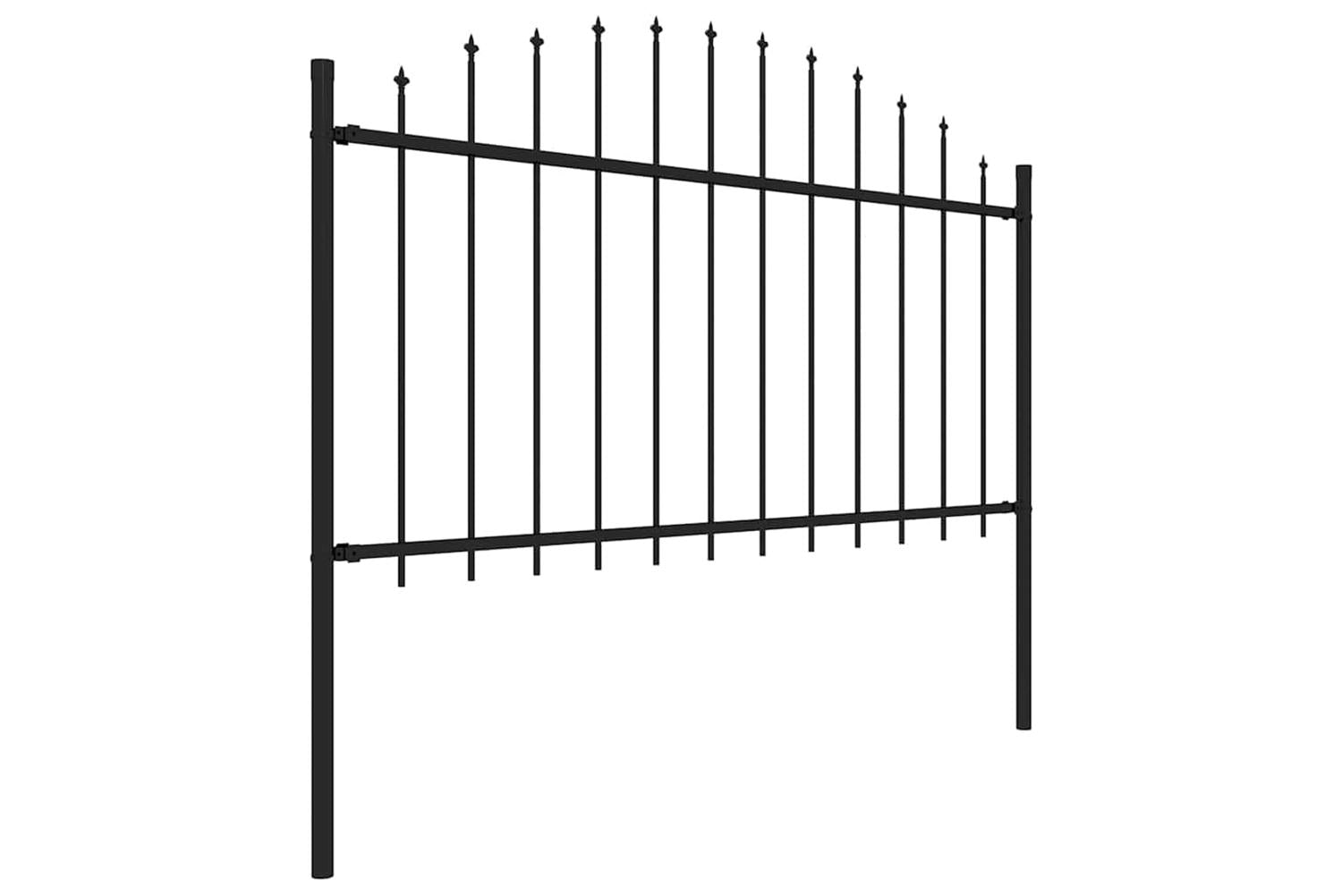 Vidaxl 144943 Garden Fence With Spear Top Steel-2