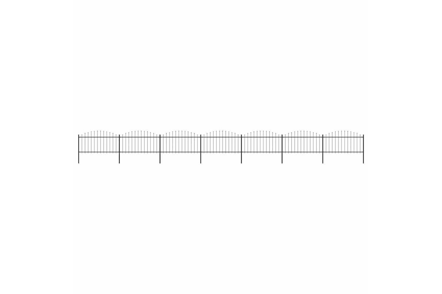 Vidaxl 277736 Garden Fence With Spear Top Steel (1.25-1.5)x11.9 M Black