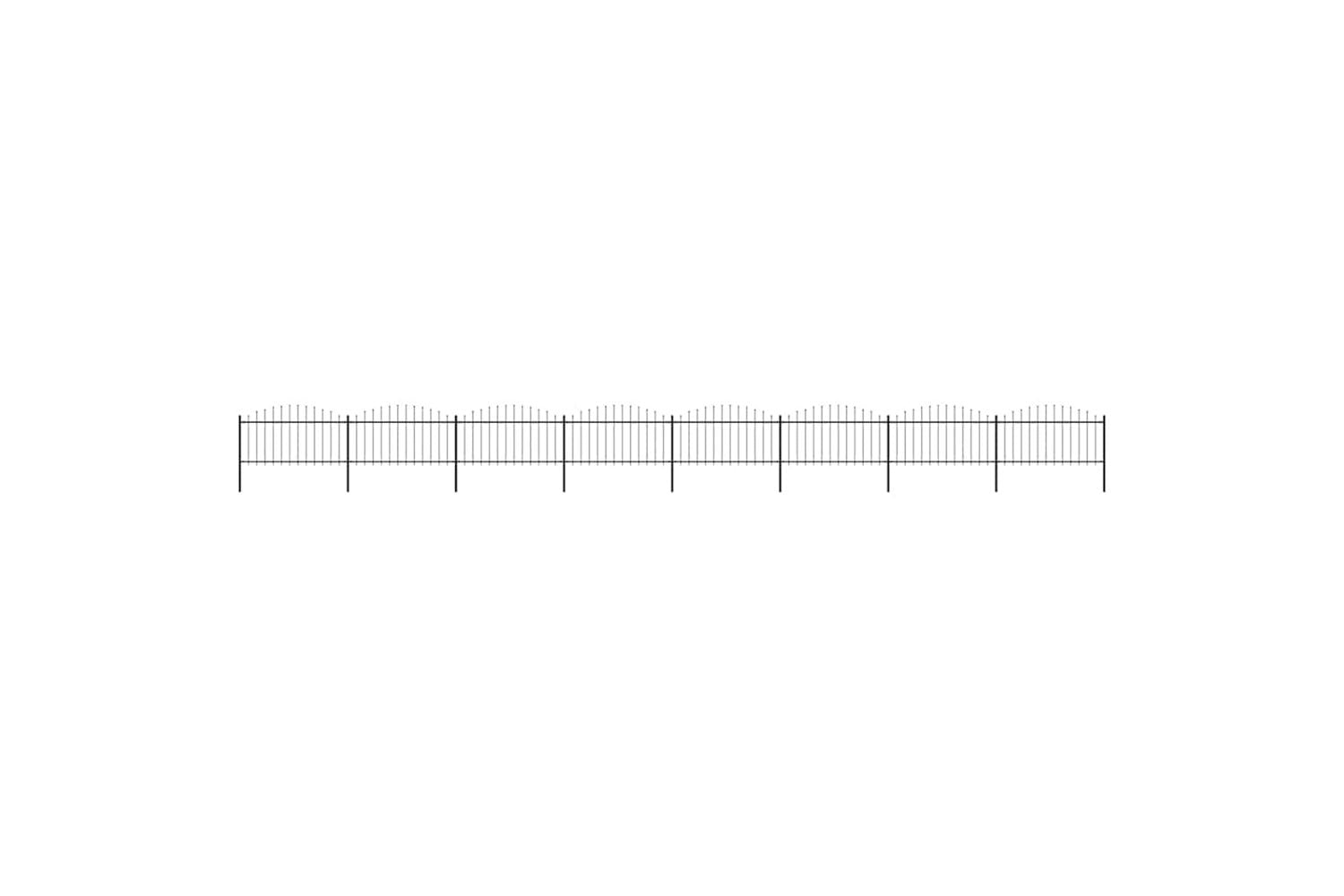 Vidaxl 277737 Garden Fence With Spear Top Steel (1.25-1.5)x13.6 M Black
