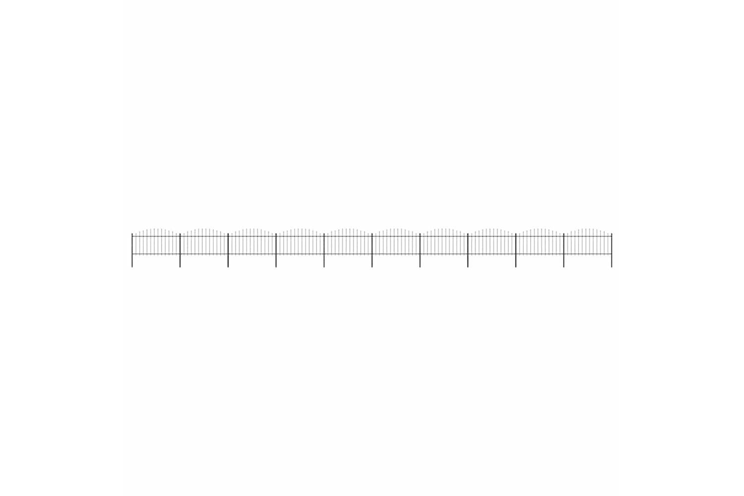 Vidaxl 277739 Garden Fence With Spear Top Steel (1.25-1.5)x17 M Black