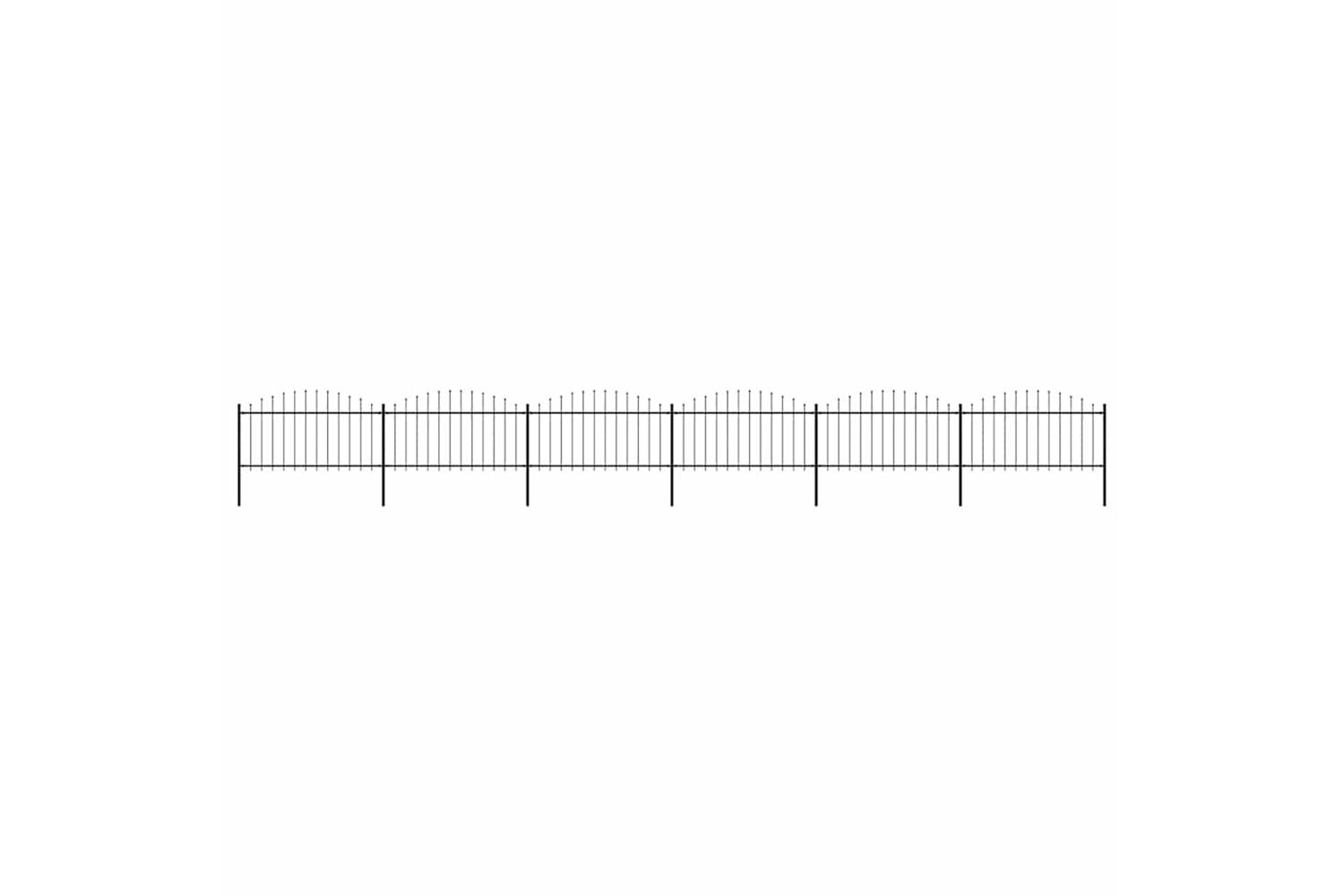 Vidaxl 277735 Garden Fence With Spear Top Steel (1.25-1.5)x10.2 M Black