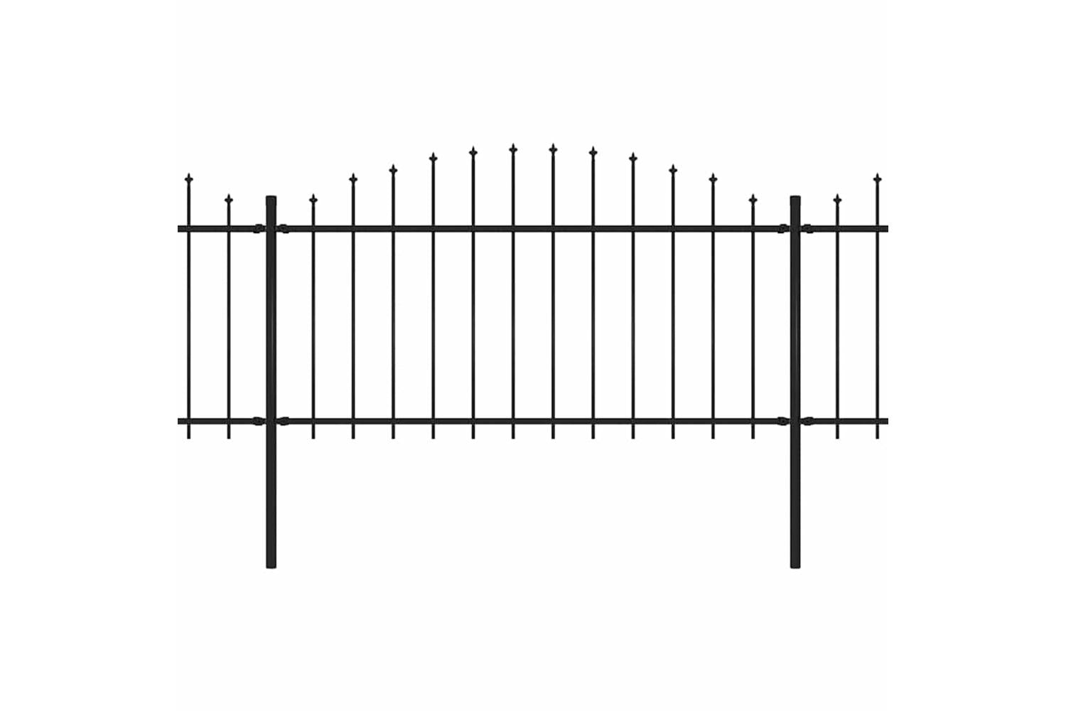 Vidaxl 277735 Garden Fence With Spear Top Steel (1.25-1.5)x10.2 M Black-2