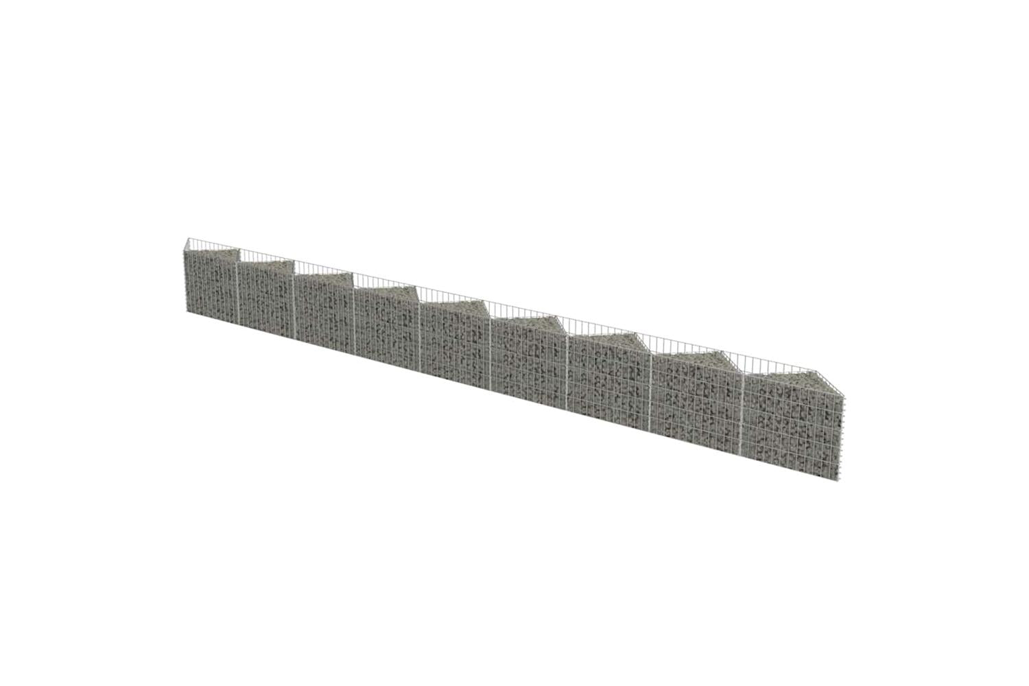 vidaXL 143574 Gabion Wall Galvanised Steel 630x30x50cm-2