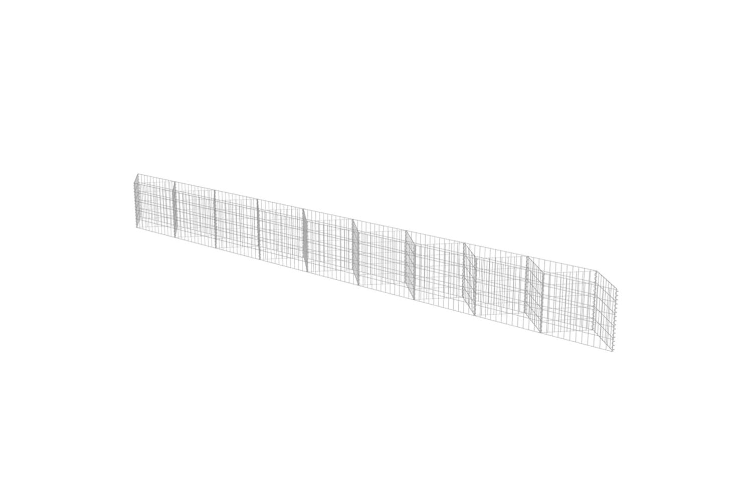 vidaXL 143574 Gabion Wall Galvanised Steel 630x30x50cm-3