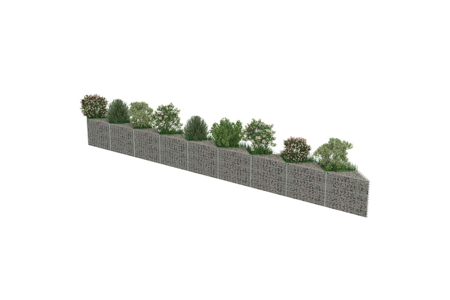 vidaXL 143574 Gabion Wall Galvanised Steel 630x30x50cm-5